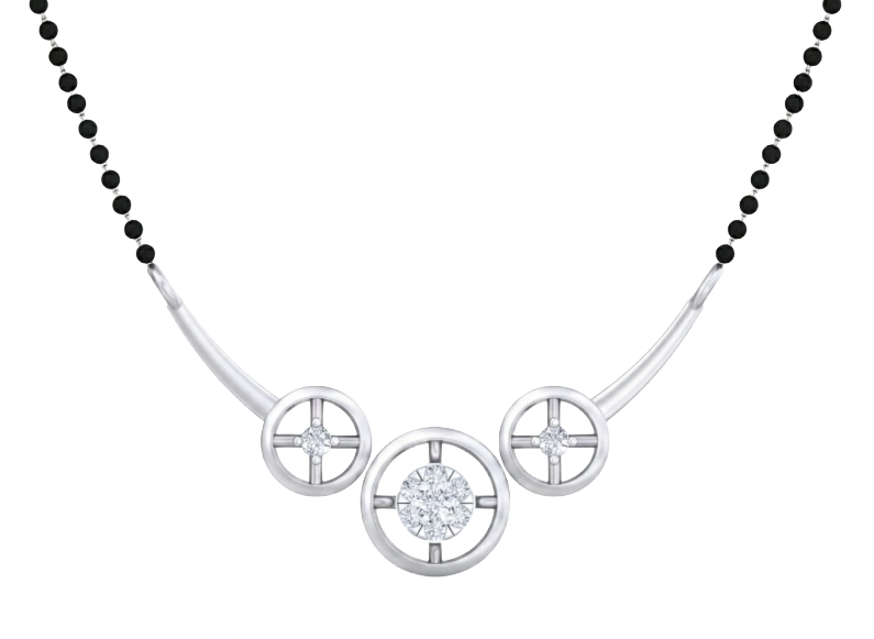 Gold & Diamond Modern Halo Mangalsutra For WomenKRB50039