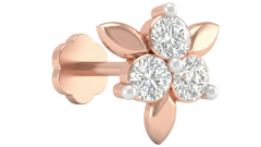 18K Gold & Diamond Stud Nose Pin KRA50102