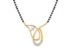 18K Gold & Diamond Beaded Mangalsutra For Women KSK196