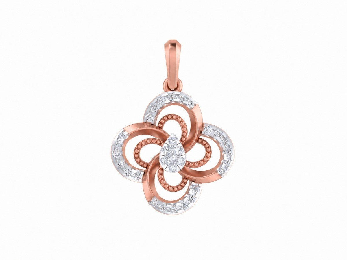 rose gold and diamond floral pendant