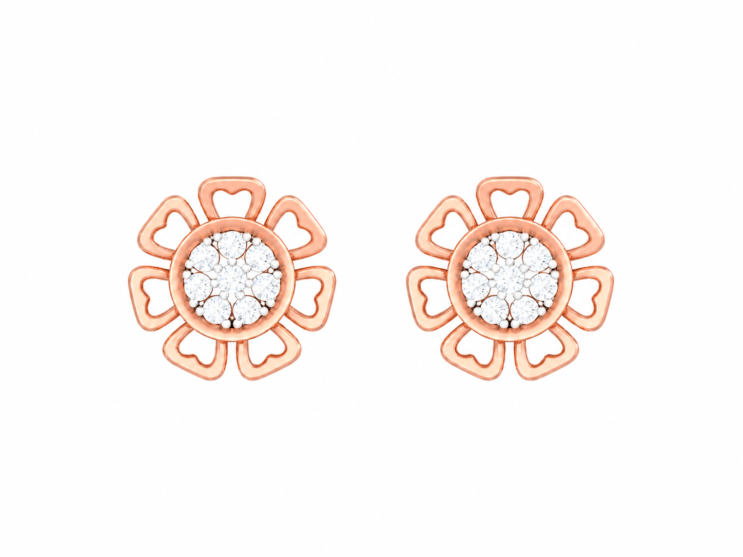 Rose Gold Diamond Earring | under 40k 