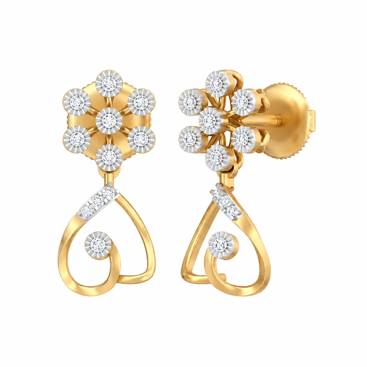 Yellow Gold Diamond Earring | under 40k 