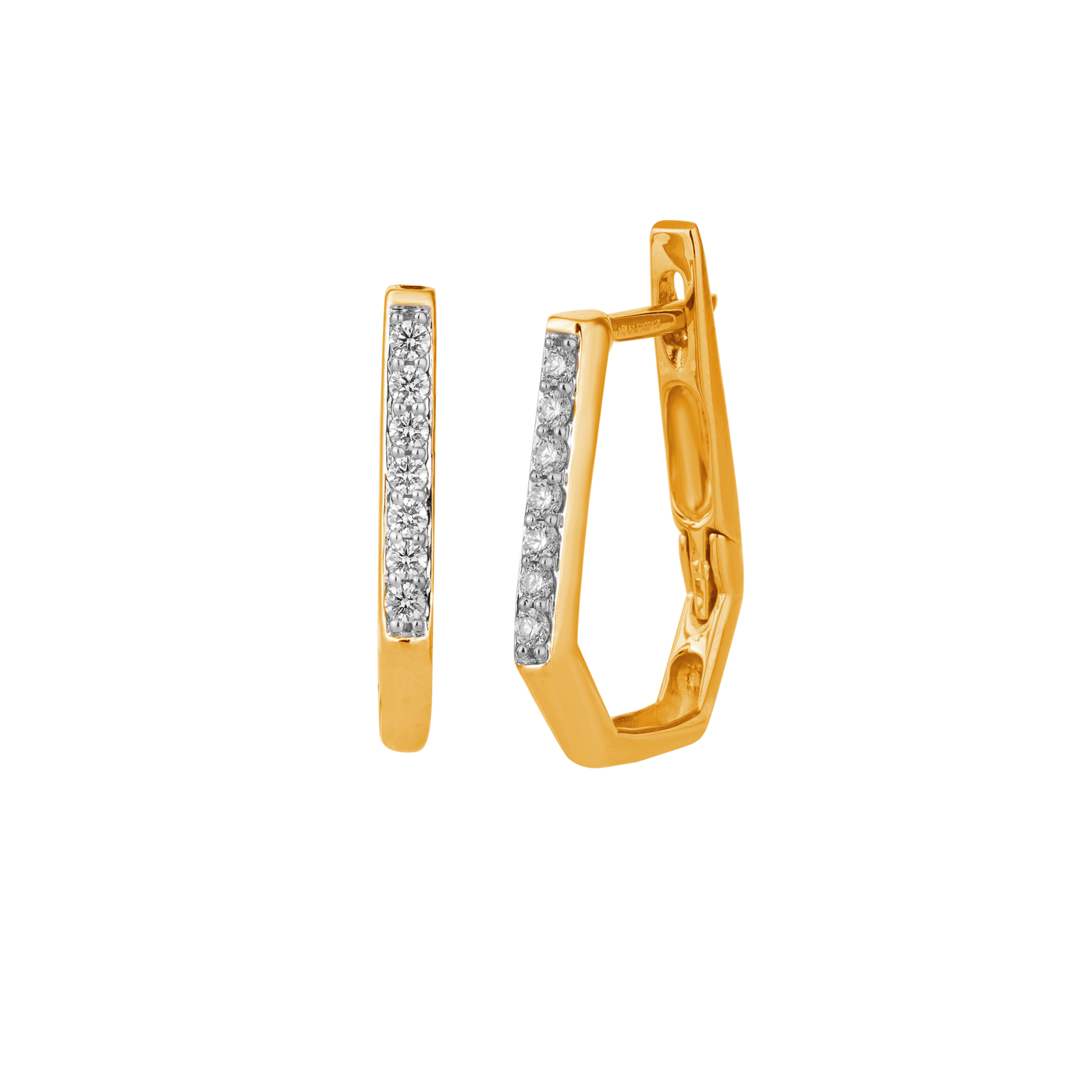Gold & Diamond Hoop Women Earring ES6890FYD0001