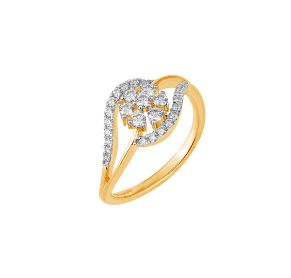 Gold & Diamond Ring For Women R0144OMYD0040
