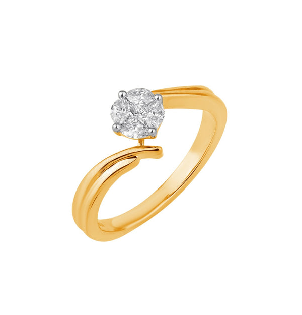Gold & Diamond Ring For Women R1289PYD0009