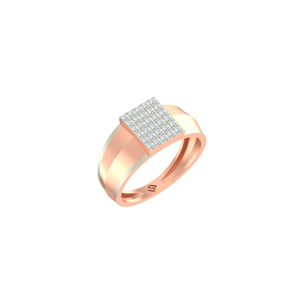 18K Gold & Diamond Ring For Men GR-1423