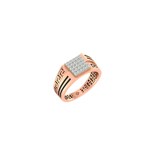 18K Gold & Diamond Ring For Men GR-1607