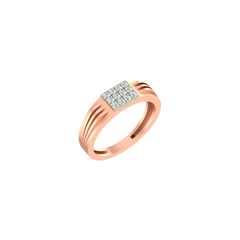 18K Gold & Diamond Ring For Men GR-1656