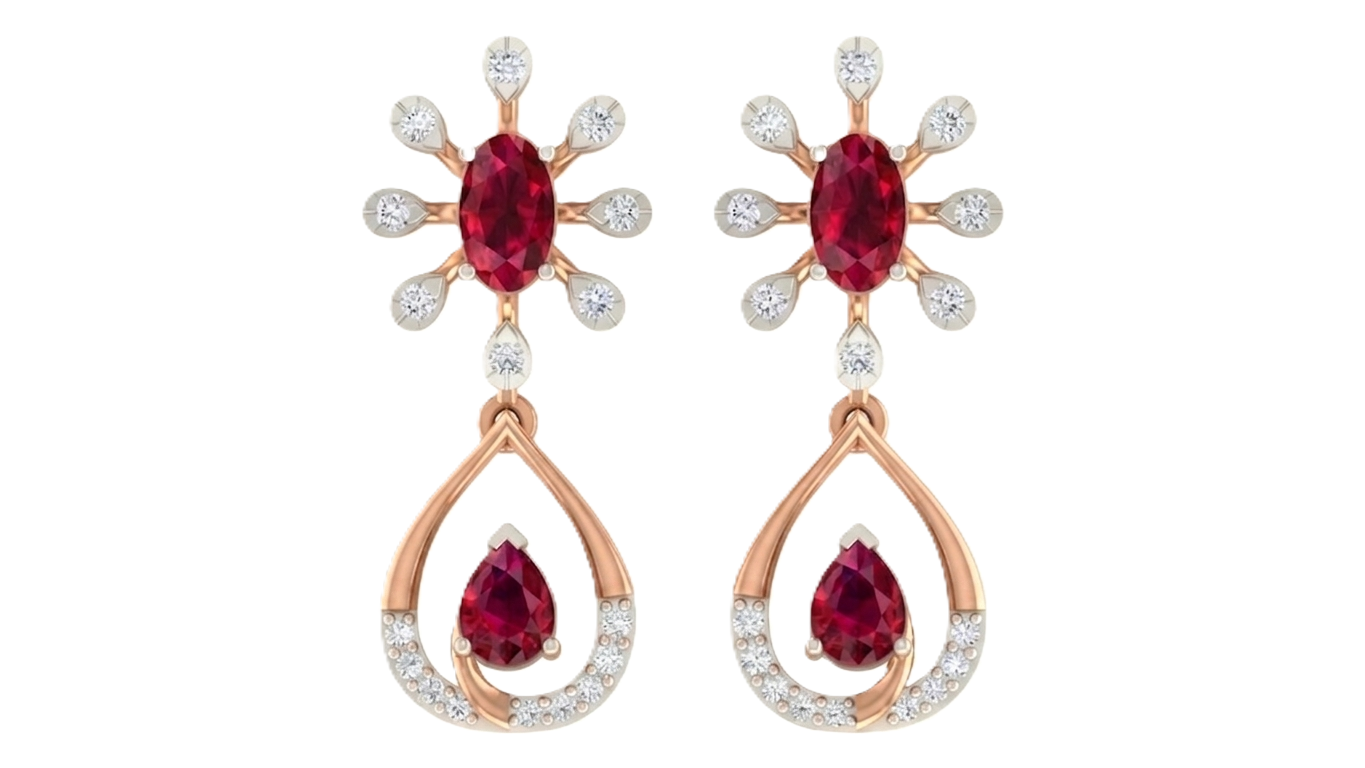 Rose Gold Diamond Earring | under 40k 