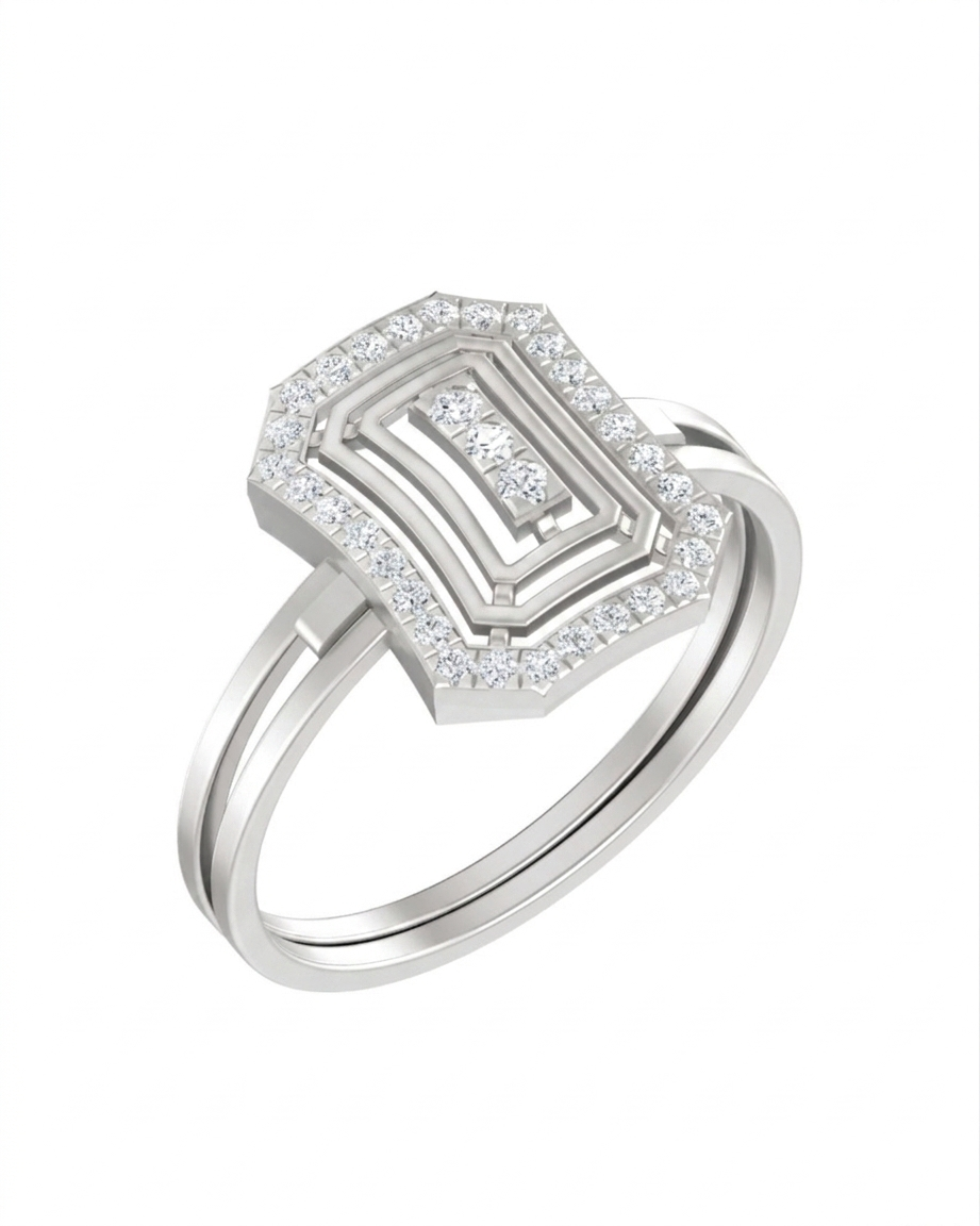 Gold & Diamond Cocktail Ring For Women KRC10293