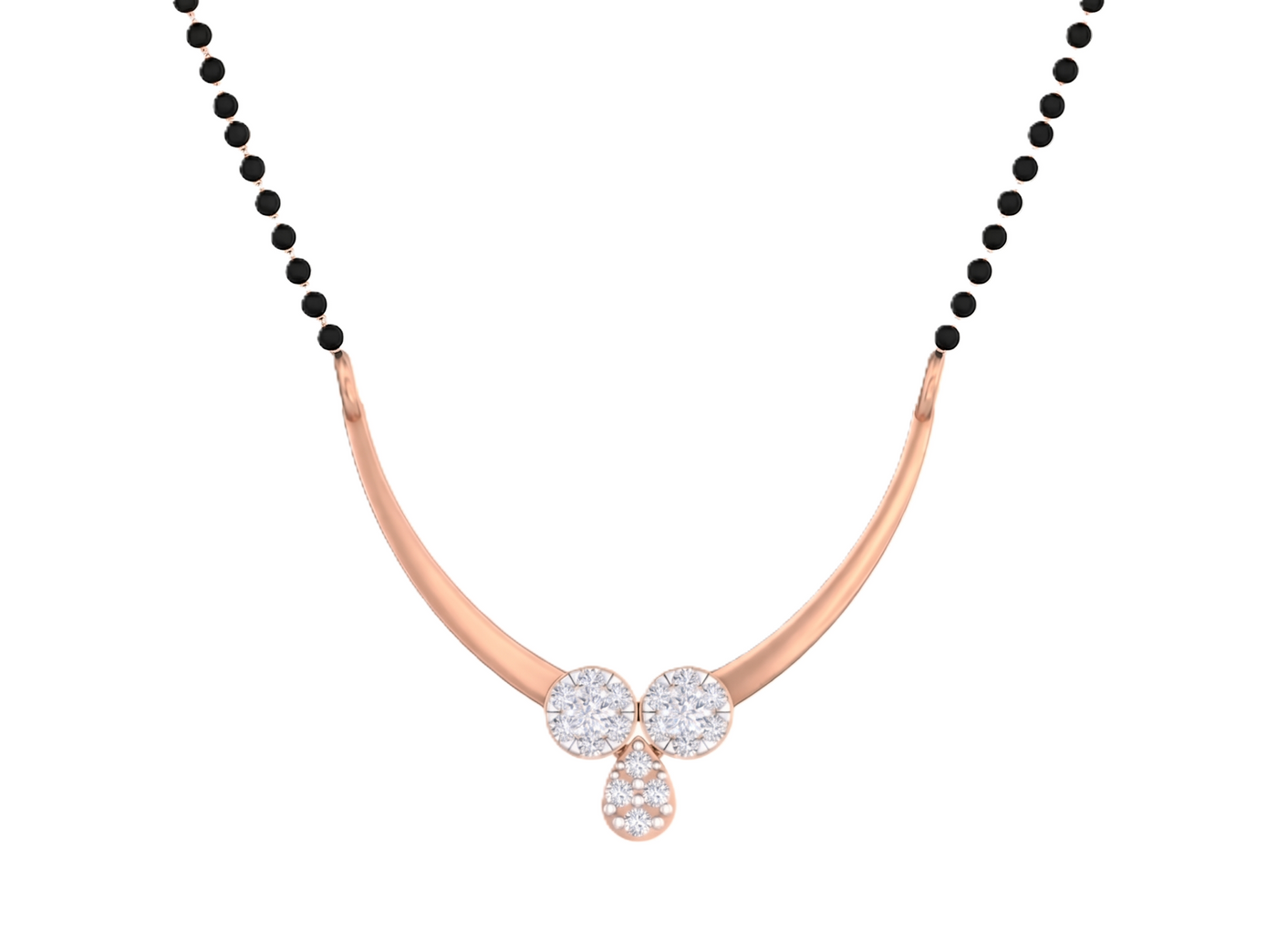 Gold & Diamond Modern Floral Mangalsutra For Women KRB50024
