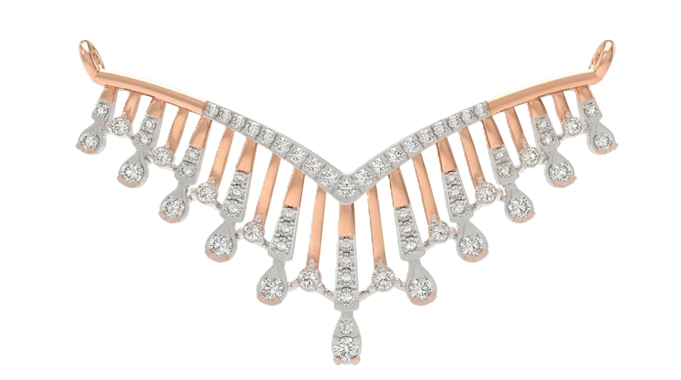 Gold & Diamond Bridal Floral Mangalsutra For Women KRC50186