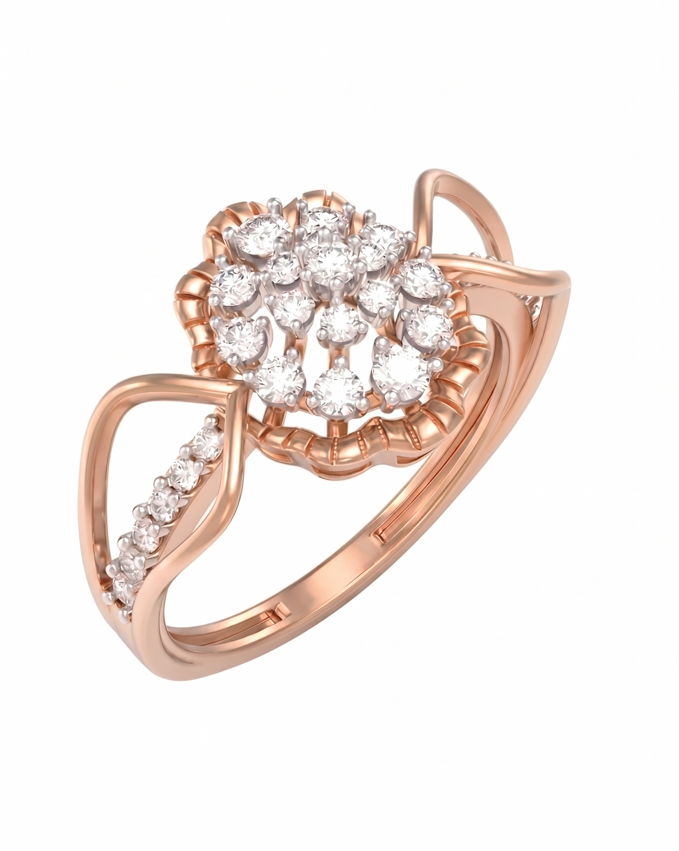 Gold & Diamond Engagement Ring For Women KRC10894