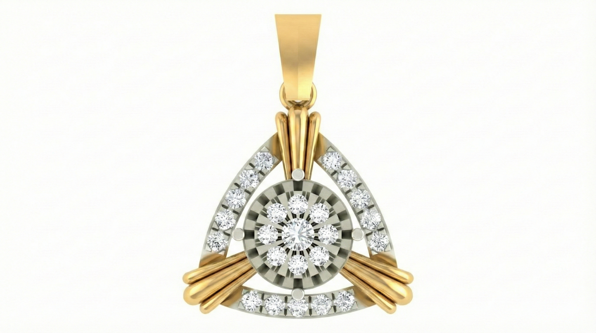 18K Gold & Diamond Floral PENDANT SET KRA40013P