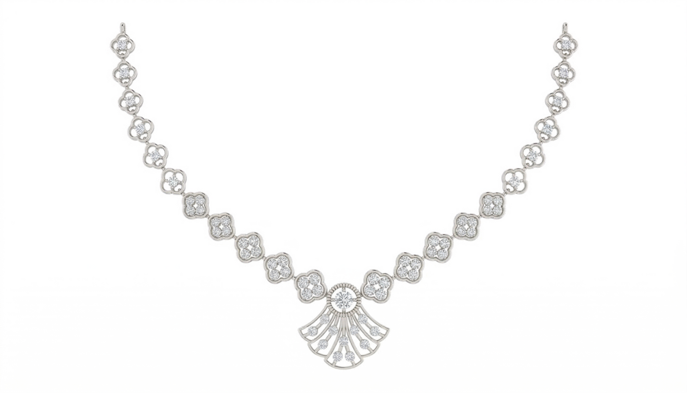 Gold & Diamond Women Dailywear Necklace Set KRC60095