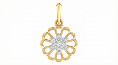 18K Gold & Diamond Floral Pendant Set KRA40152P
