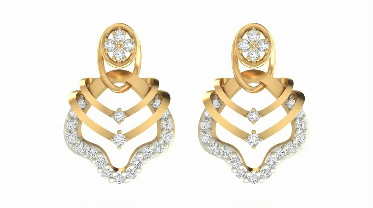 18K Gold & Diamond Women Engagement Earring KRA40175E