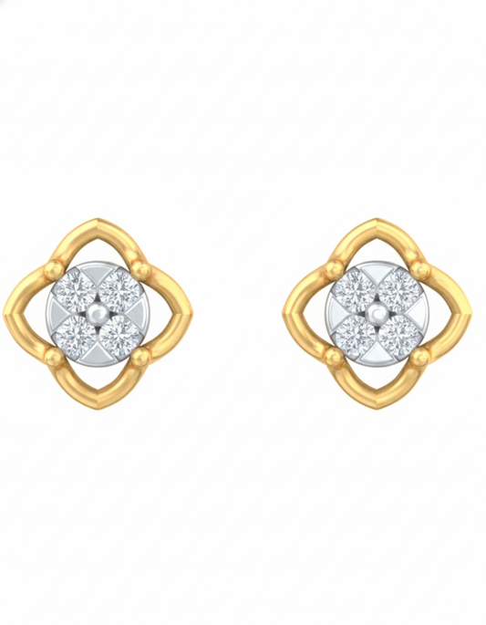 18K Gold & Diamond Women Stud Earring KRK30046