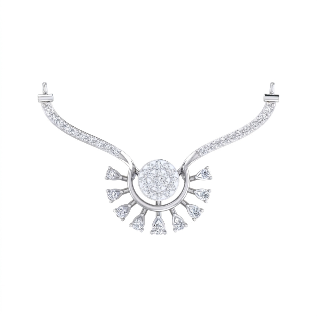 Gold & Diamond Floral Mangalsutra For Women KRC50097