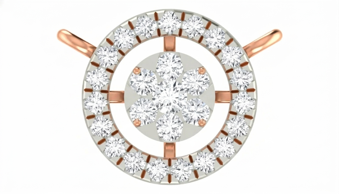 Gold & Diamond Halo Mangalsutra For Women KRC50086