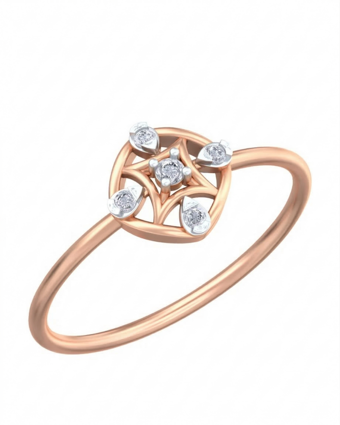 महिलाओं के लिए 18K गोल्ड और डायमंड डेलीवियर रिंग KRB10156