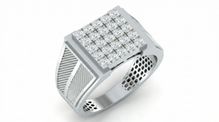 18K Gold & Diamond Band Ring For Men KRA60182