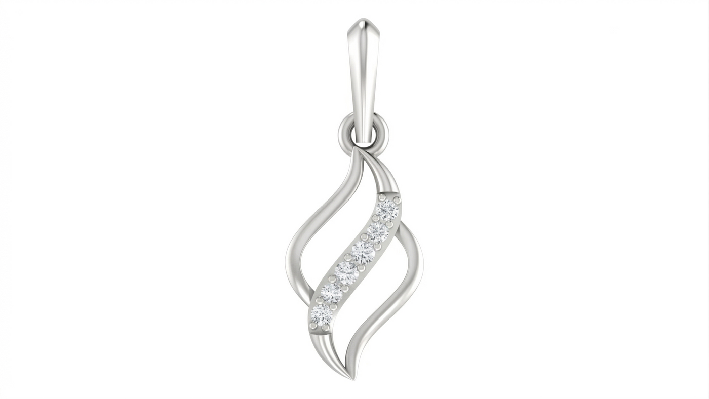 Minimalist Twist Gold & Diamond PENDANT SET KRC40554