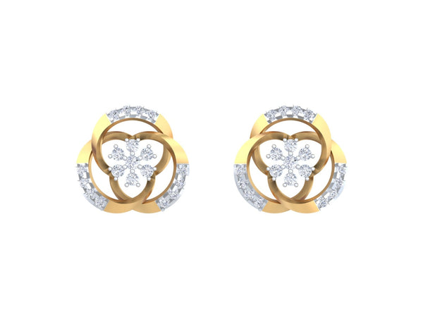 सोना और हीरा महिला स्टड इयररिंग KRC40746E
