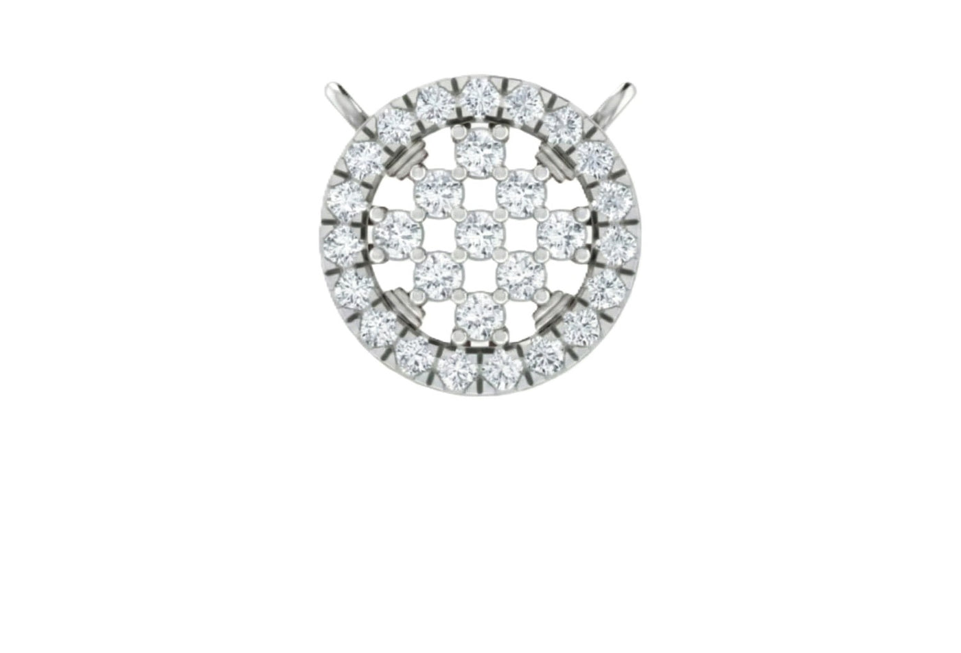 White gold and diamond pendant on a white background