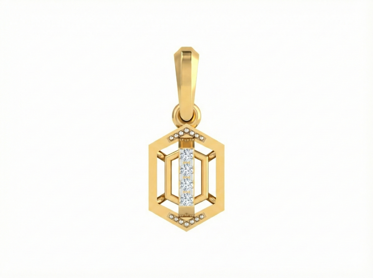 18K Gold & Diamond Dailywear Pendent Set KSK130