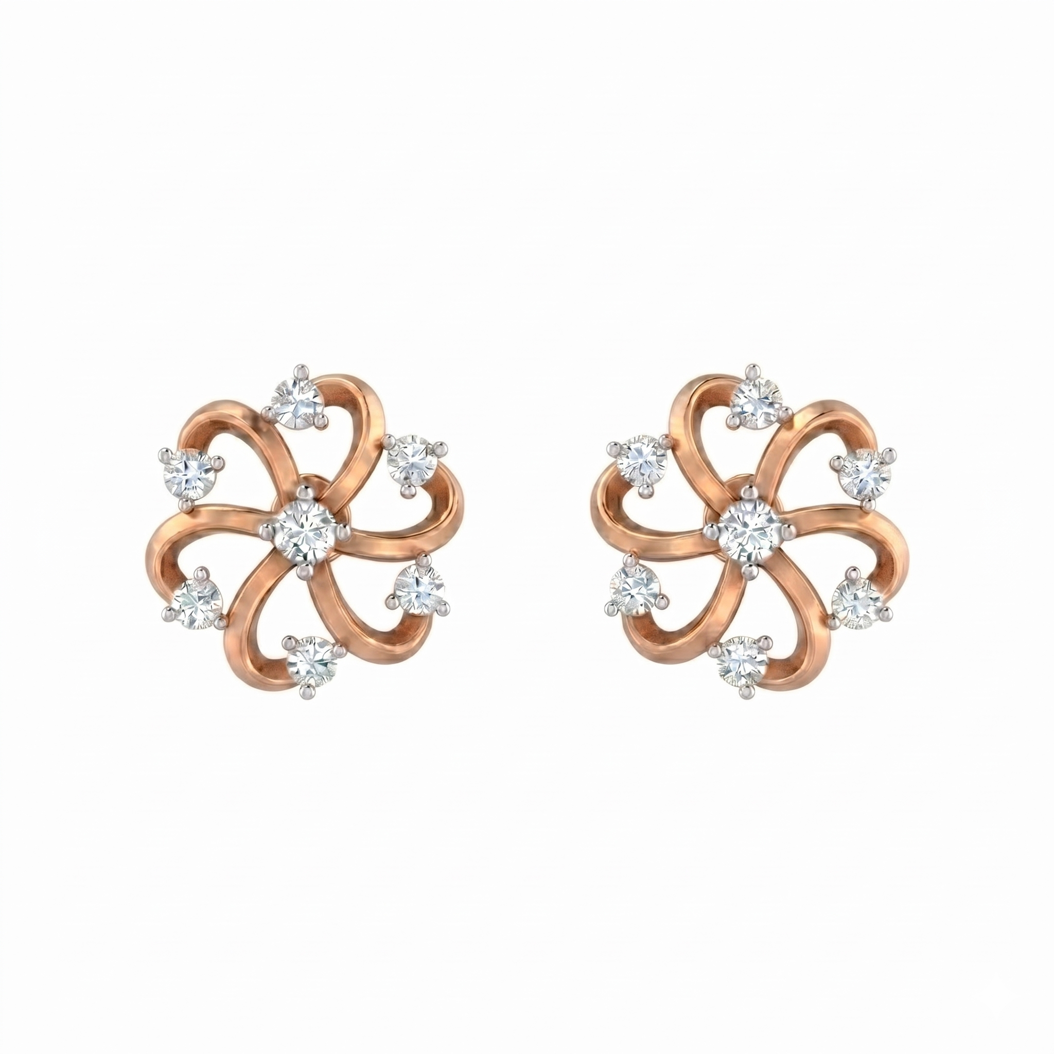 Rose Gold Diamond Earring | under 40k 