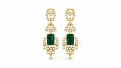14K Gold & Diamond Women Gemstone Earring KRI44016EG