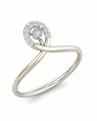 18K Gold & Diamond Dailywear Ring For Women KRB10107