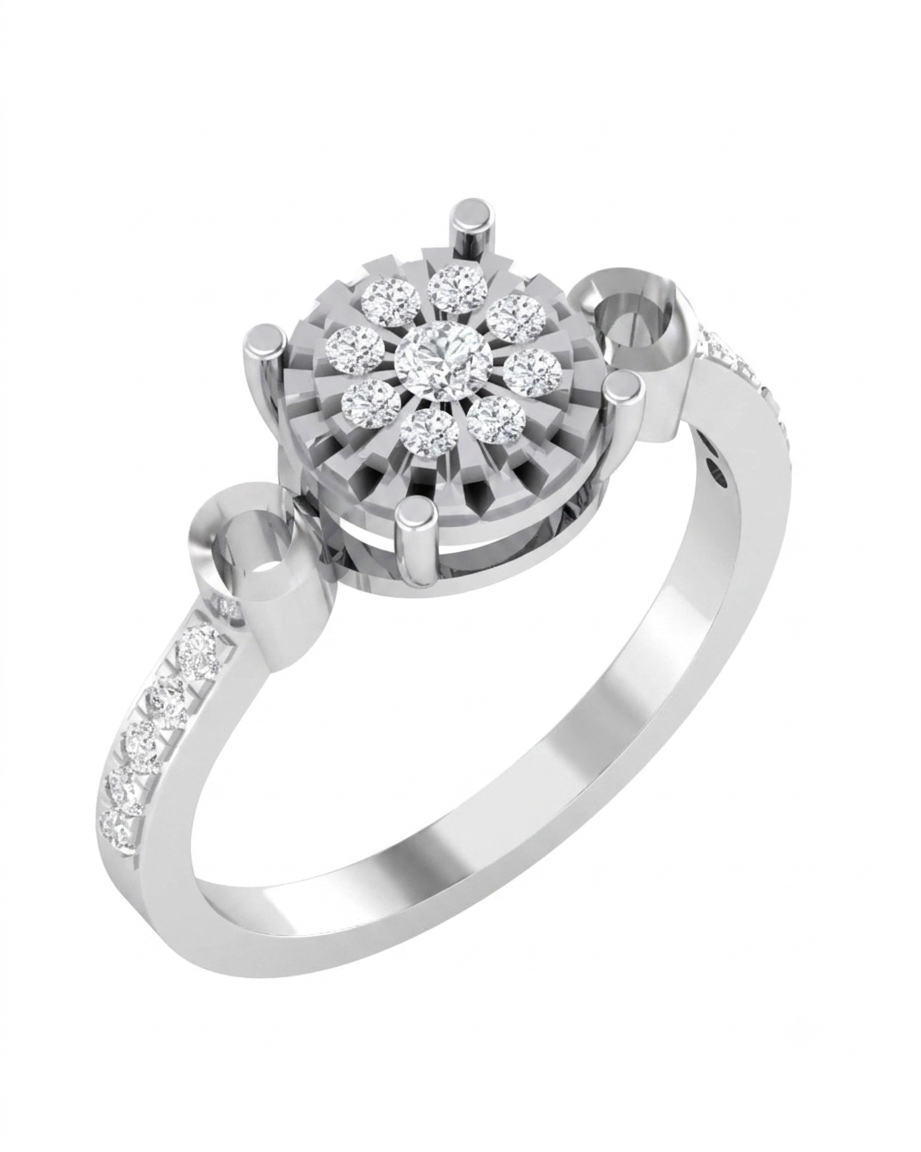 Gold & Diamond Engagement Ring For Women KRC10571