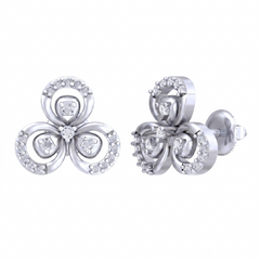 Floral White Gold Diamond Earring | under 40k 
