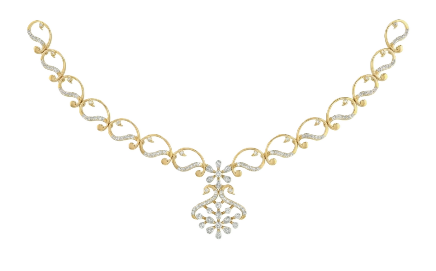 14K Gold & Diamond Dailywear Necklace Set KRB44075N