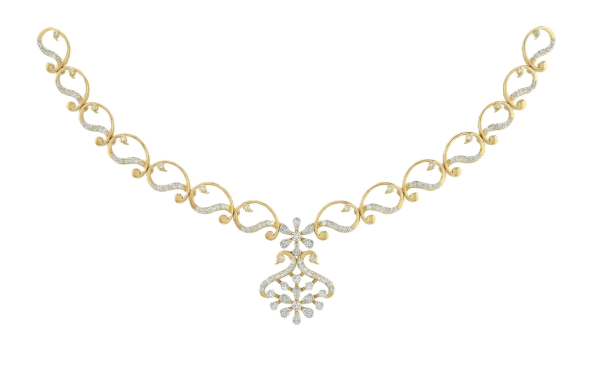 14K Gold & Diamond Dailywear Necklace Set KRB44075N