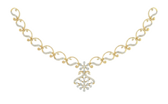 14K Gold & Diamond Dailywear Necklace Set KRB44075N