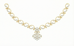 14K Gold & Diamond Dailywear Necklace Set KRB44075N