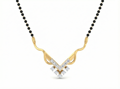 18K Gold & Diamond Beaded Mangalsutra For Women KSK205