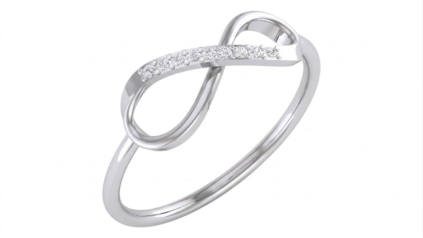 Gold & Diamond Infinity Ring For Women KRC10605