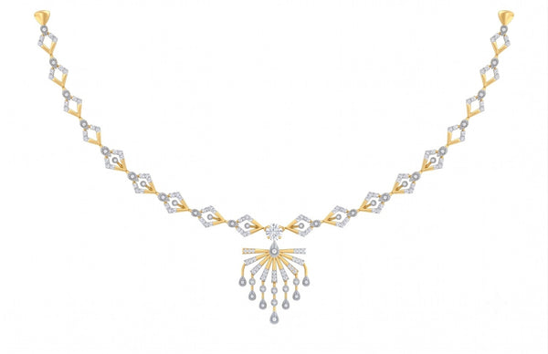 14K गोल्ड और डायमंड डेलीवियर नेकलेस सेट KRB44111N-A