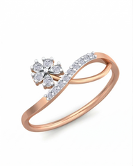 18K Gold & Diamond Dailywear Ring For Women KRB10102