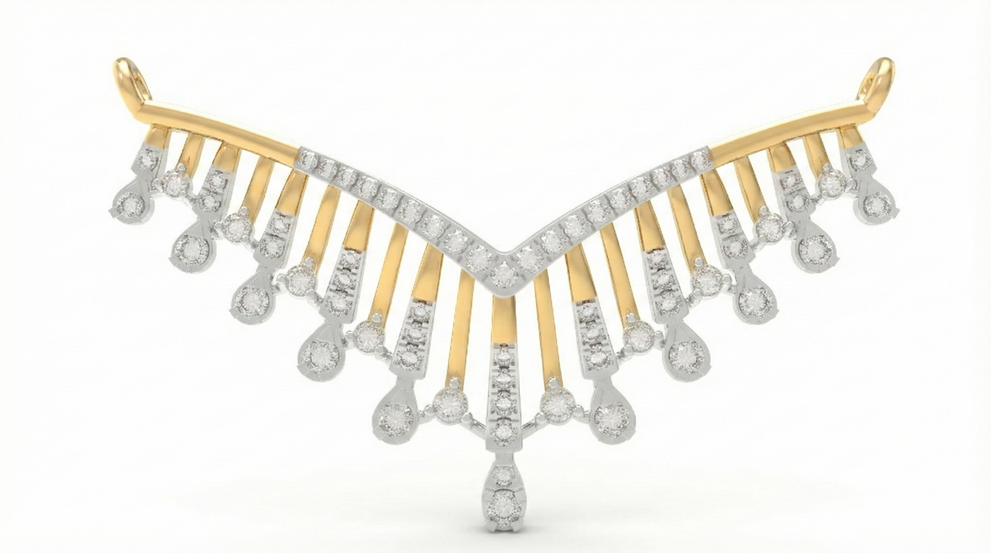 18K Gold & Diamond Mangalsutra For Women KRL90123