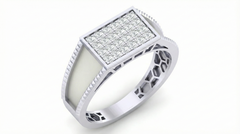 18K Gold & Diamond Band Ring For Men KRA60169