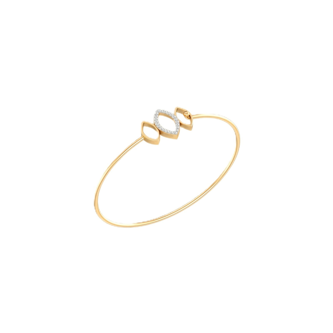 yellow gold diamond bracelet with elegant marquise geometric design