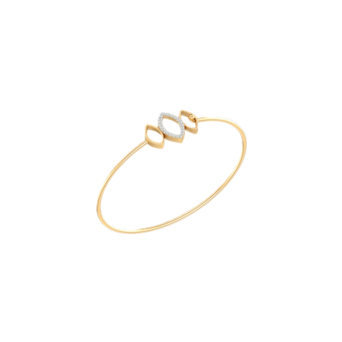 Yellow gold diamond bracelet with elegant marquise motif design