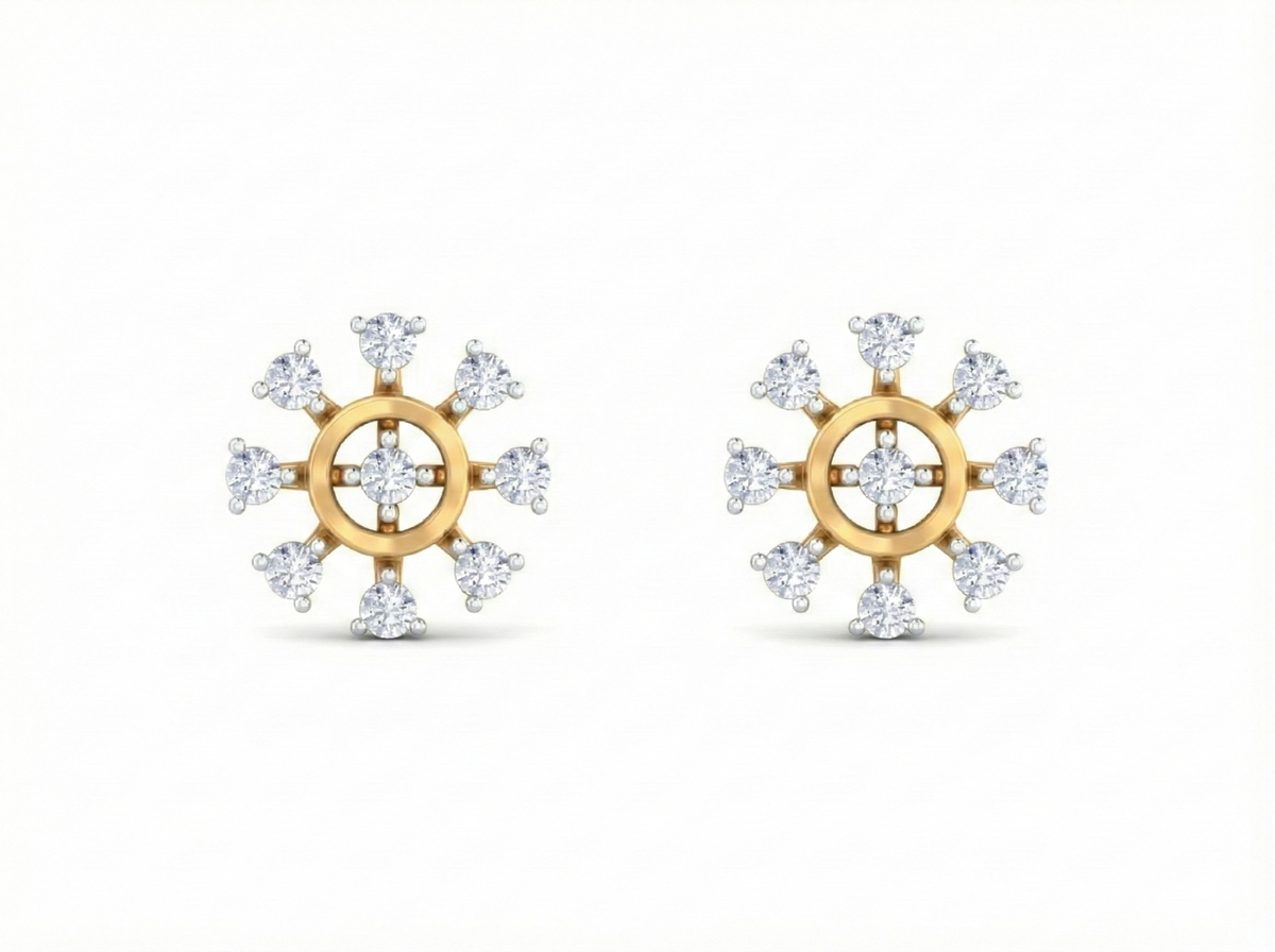 18K Gold & Diamond Women Stud Earring KRK40185E