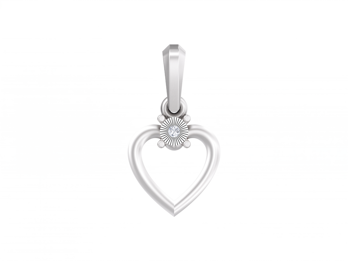 Gold & Diamond Heart Solitaire Pendant Set KRB40201