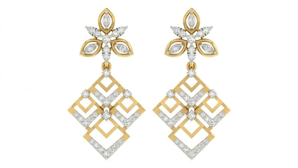 Gold & Diamond Dangler Women Earring KRC60154E